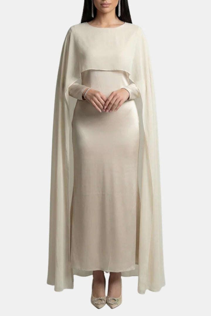 Zahiréa – Chiffonkleid mit Cape-Überwurf