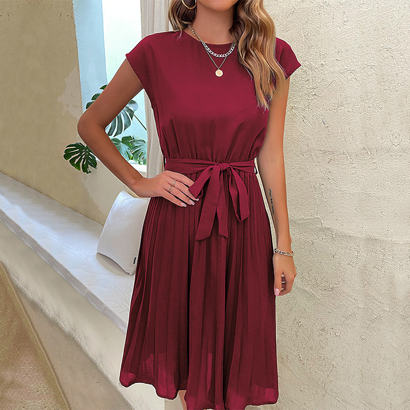 Hilaréa - Elegantes Plissee Midi Kleid Damen