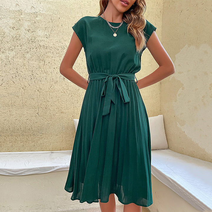Hilaréa - Elegantes Plissee Midi Kleid Damen