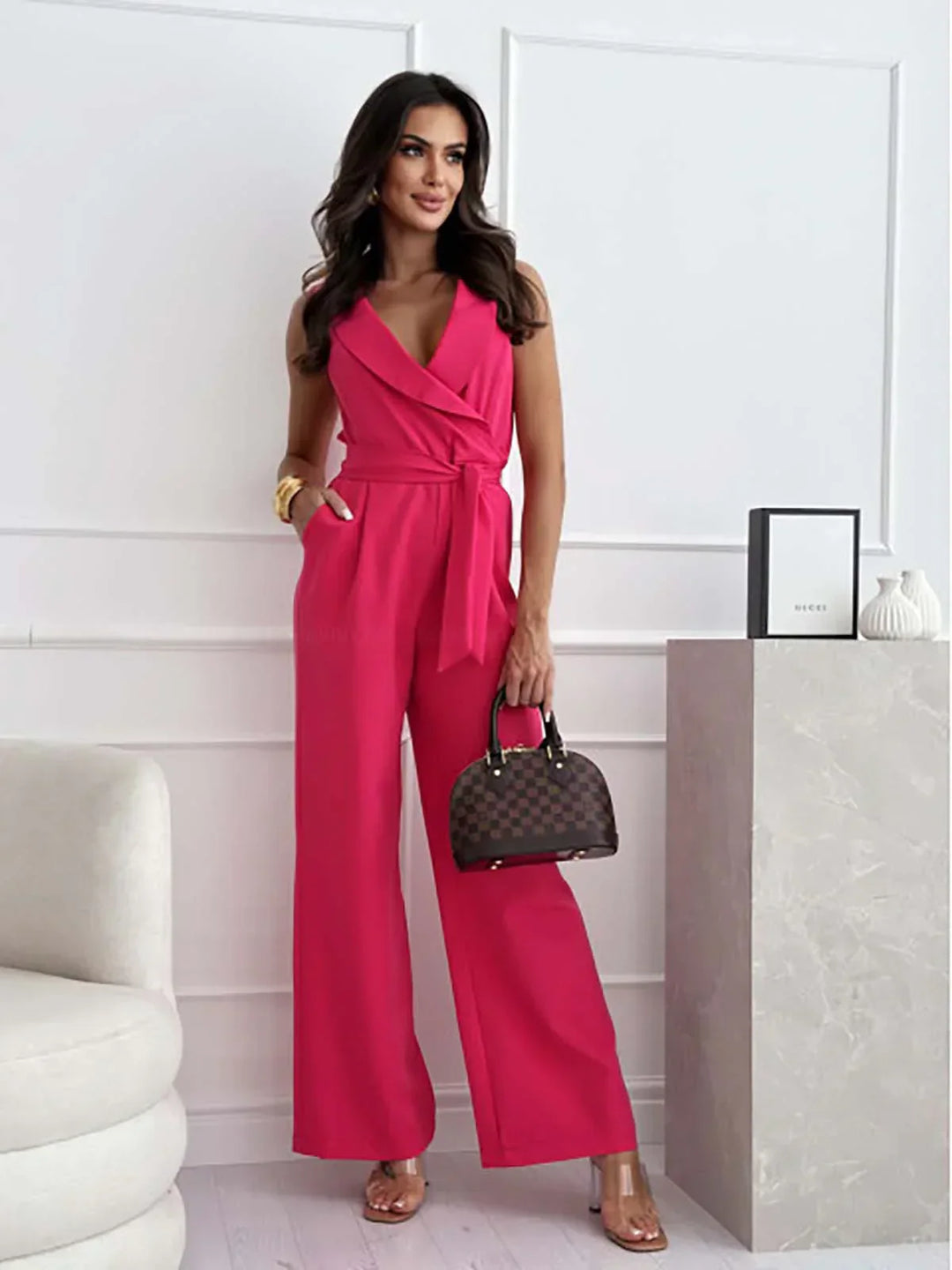 Nisha - Damen Jumpsuit Mit Weitem Bein