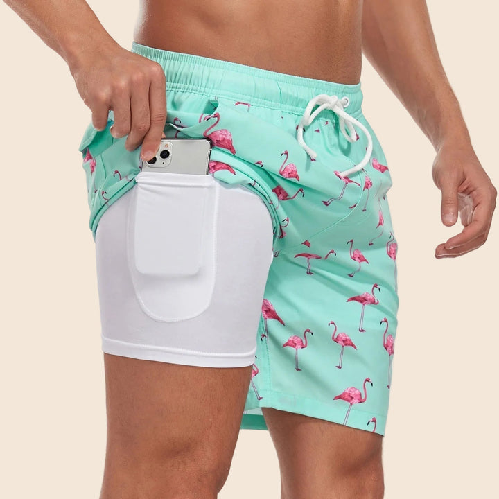 Herren Badehose Slim Fit Gemustert mit Innenfutter - Image 11