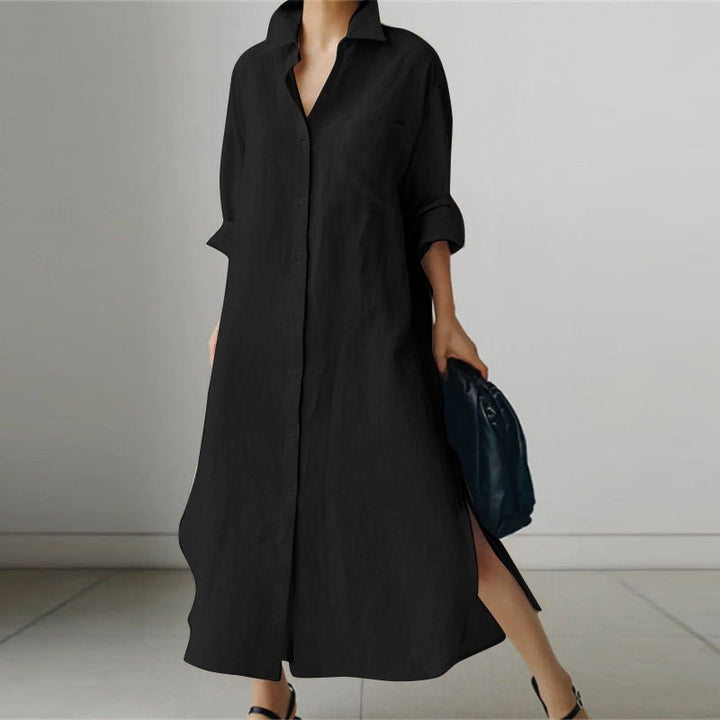 Aroha – Oversized Leinen Hemdkleid