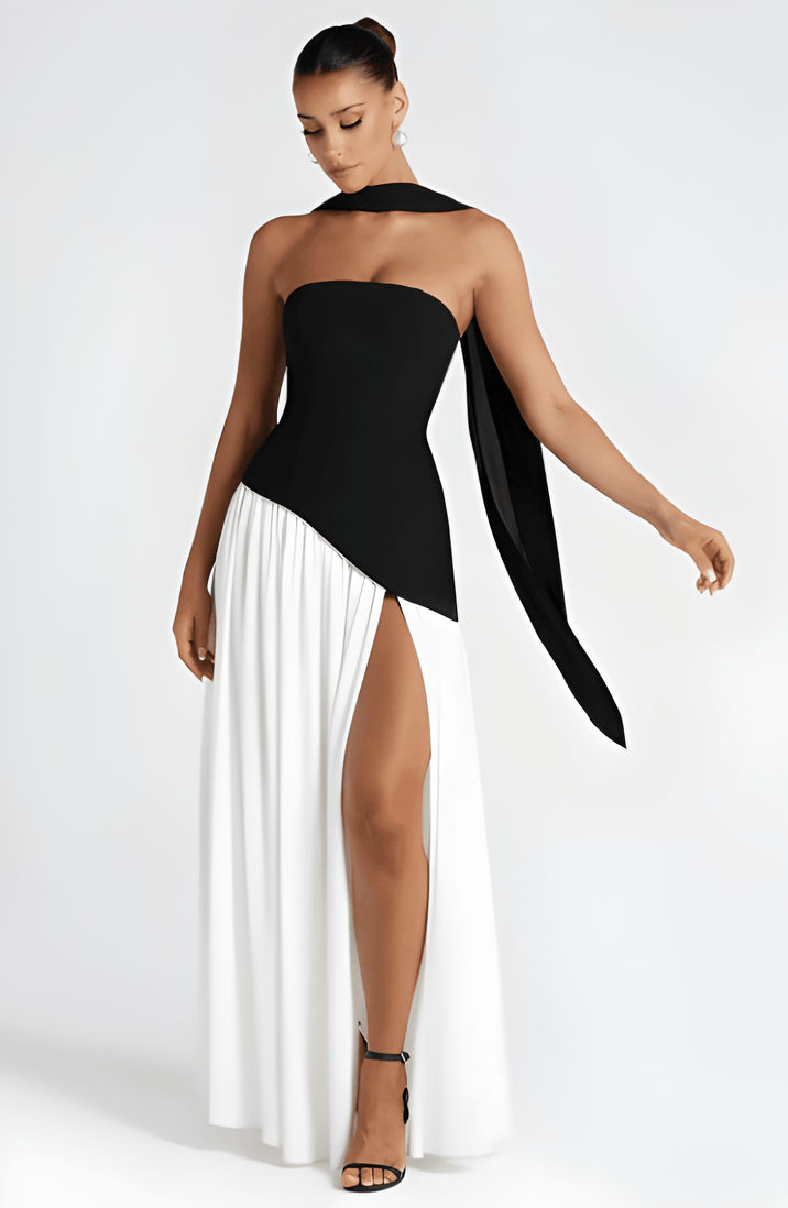 Anavelle - Trägerloses Maxikleid Mit Schlitz