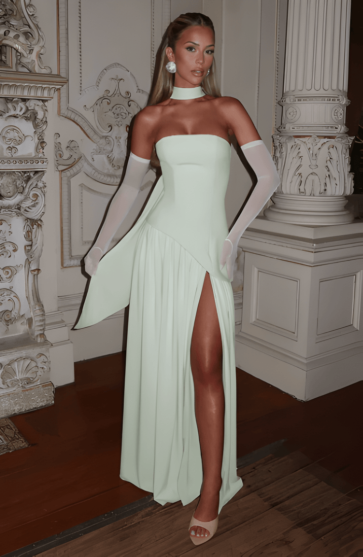 Anavelle - Trägerloses Maxikleid Mit Schlitz