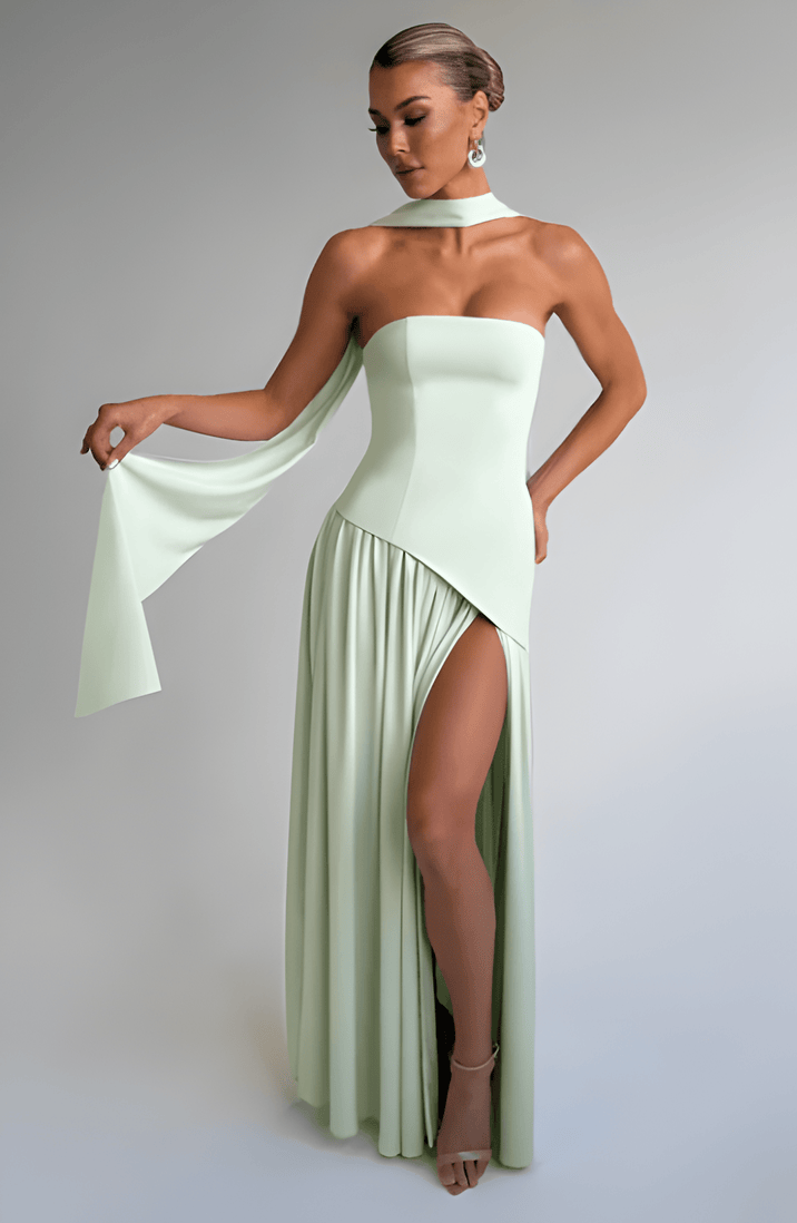 Anavelle - Trägerloses Maxikleid Mit Schlitz
