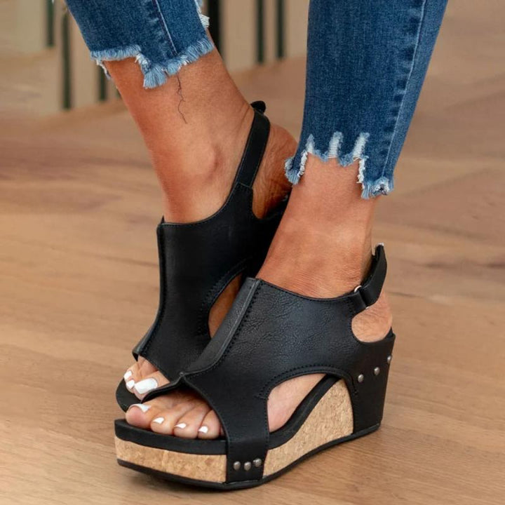 Elowina - Orthopädische Leder Sandalen Damen mit Extra Halt