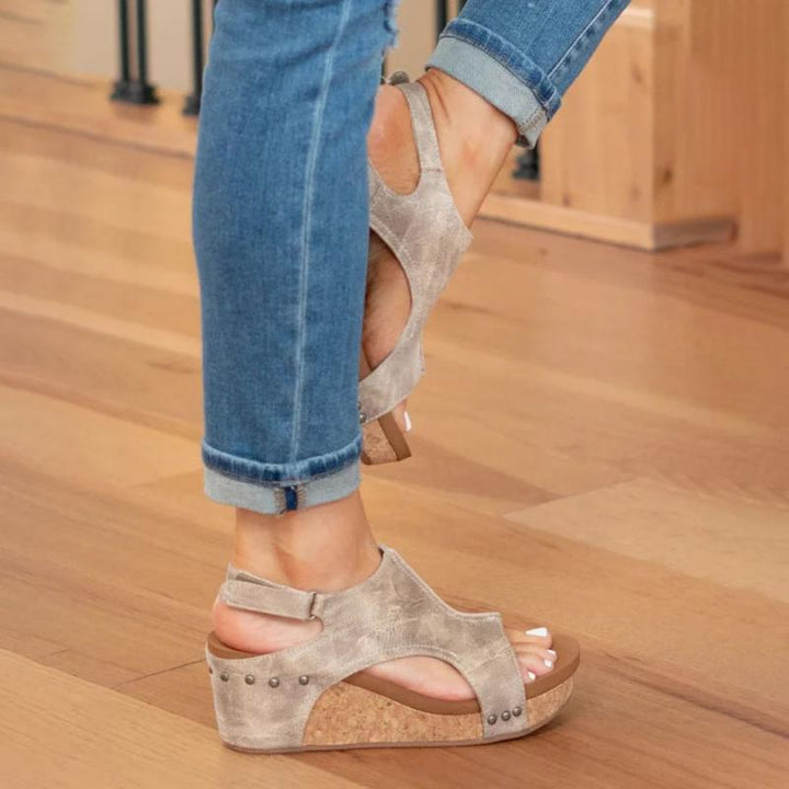 Elowina - Orthopädische Leder Sandalen Damen mit Extra Halt