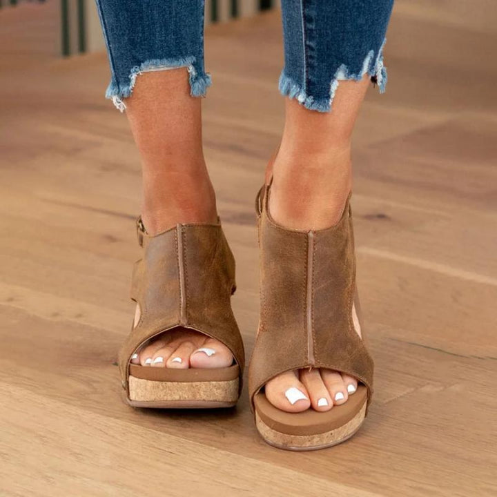Elowina - Orthopädische Leder Sandalen Damen mit Extra Halt