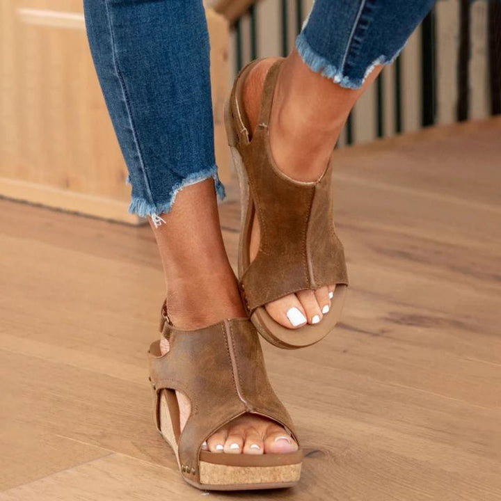 Elowina - Orthopädische Leder Sandalen Damen mit Extra Halt