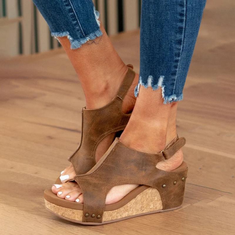 Elowina - Orthopädische Leder Sandalen Damen mit Extra Halt
