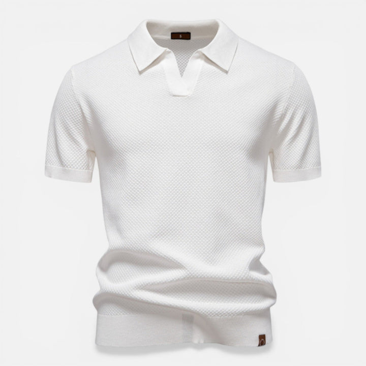 Felorro - Slim Fit Strick Polo Shirt Leicht Atmungsaktiv