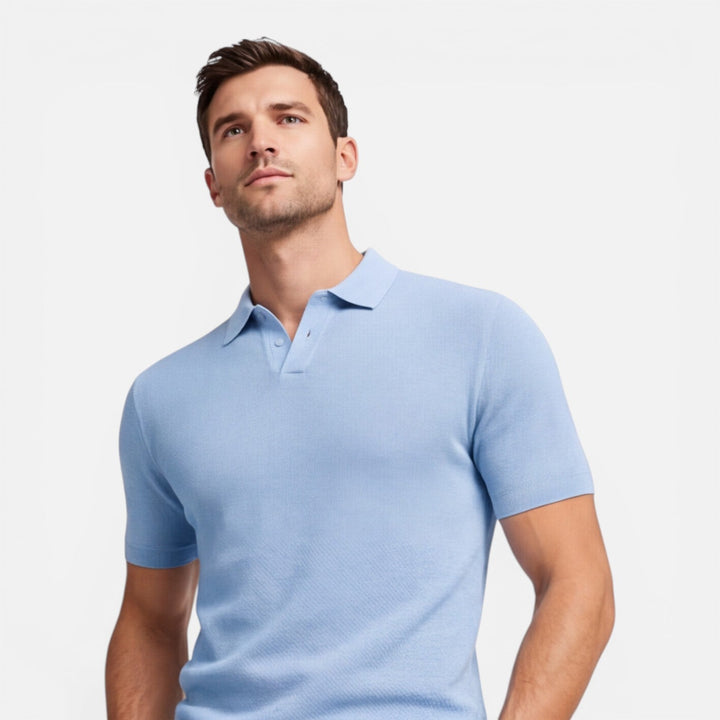 Felorro - Slim Fit Strick Polo Shirt Leicht Atmungsaktiv