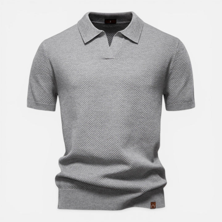 Felorro - Slim Fit Strick Polo Shirt Leicht Atmungsaktiv