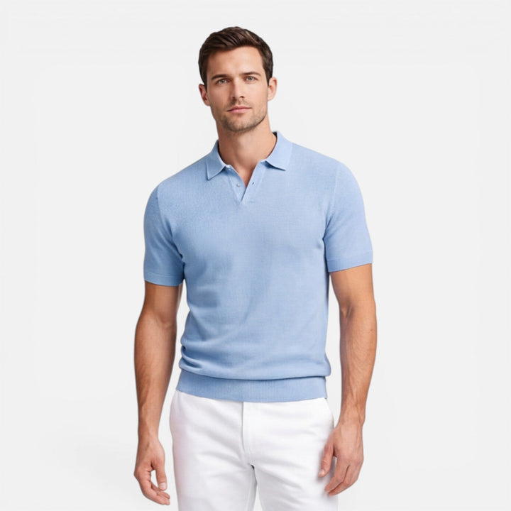 Felorro - Slim Fit Strick Polo Shirt Leicht Atmungsaktiv