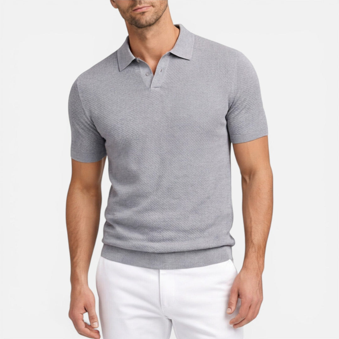 Felorro - Slim Fit Strick Polo Shirt Leicht Atmungsaktiv