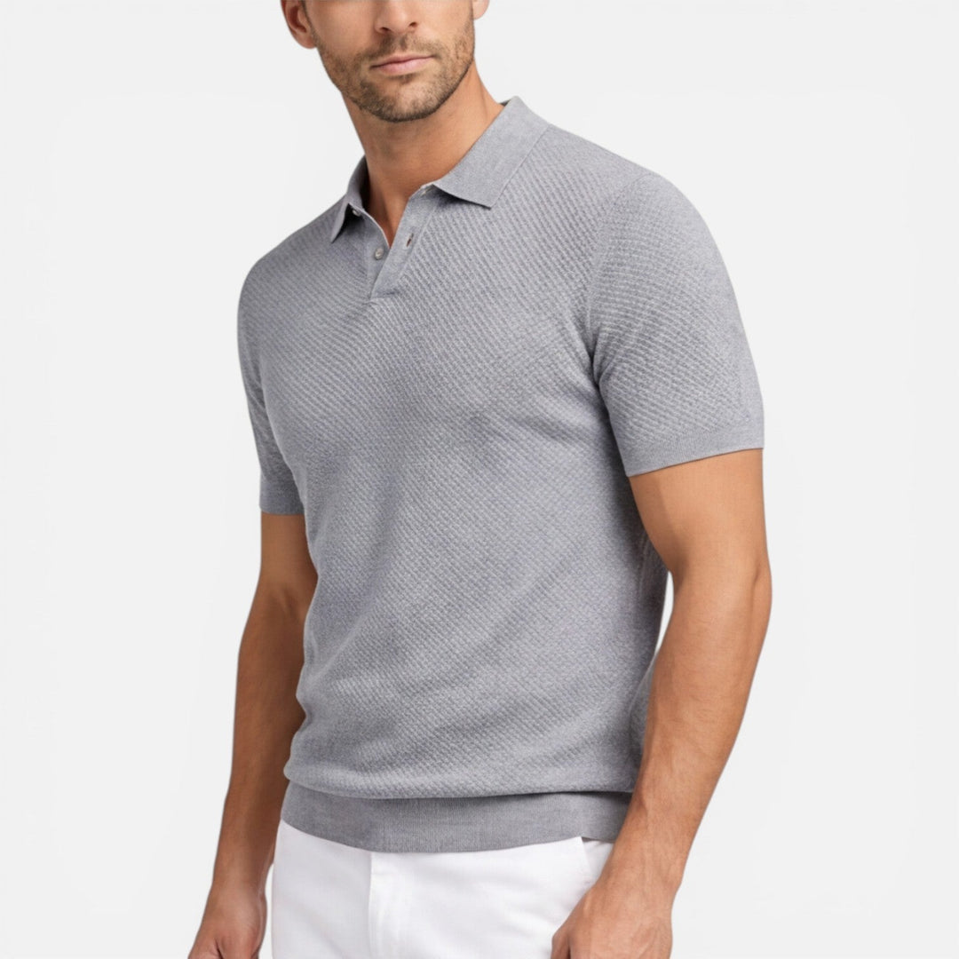 Felorro - Slim Fit Strick Polo Shirt Leicht Atmungsaktiv