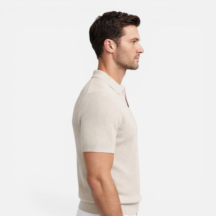 Felorro - Slim Fit Strick Polo Shirt Leicht Atmungsaktiv