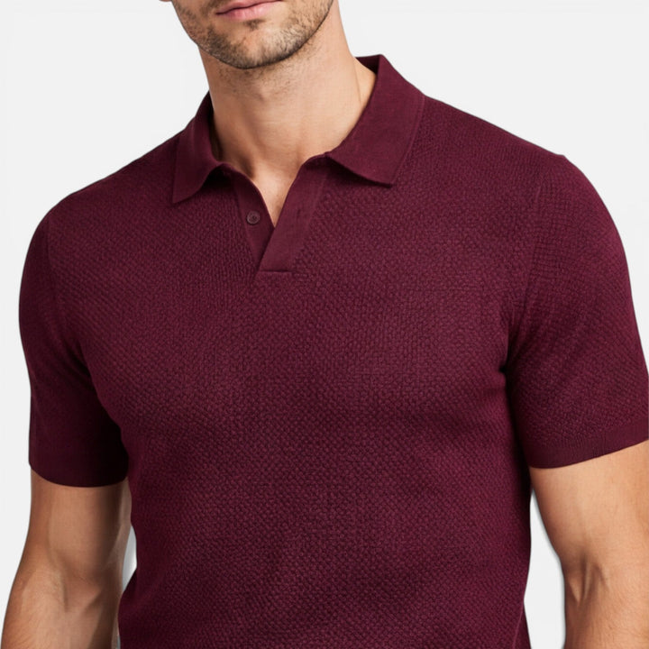 Felorro - Slim Fit Strick Polo Shirt Leicht Atmungsaktiv