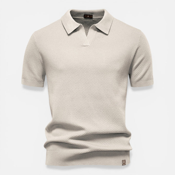 Felorro - Slim Fit Strick Polo Shirt Leicht Atmungsaktiv