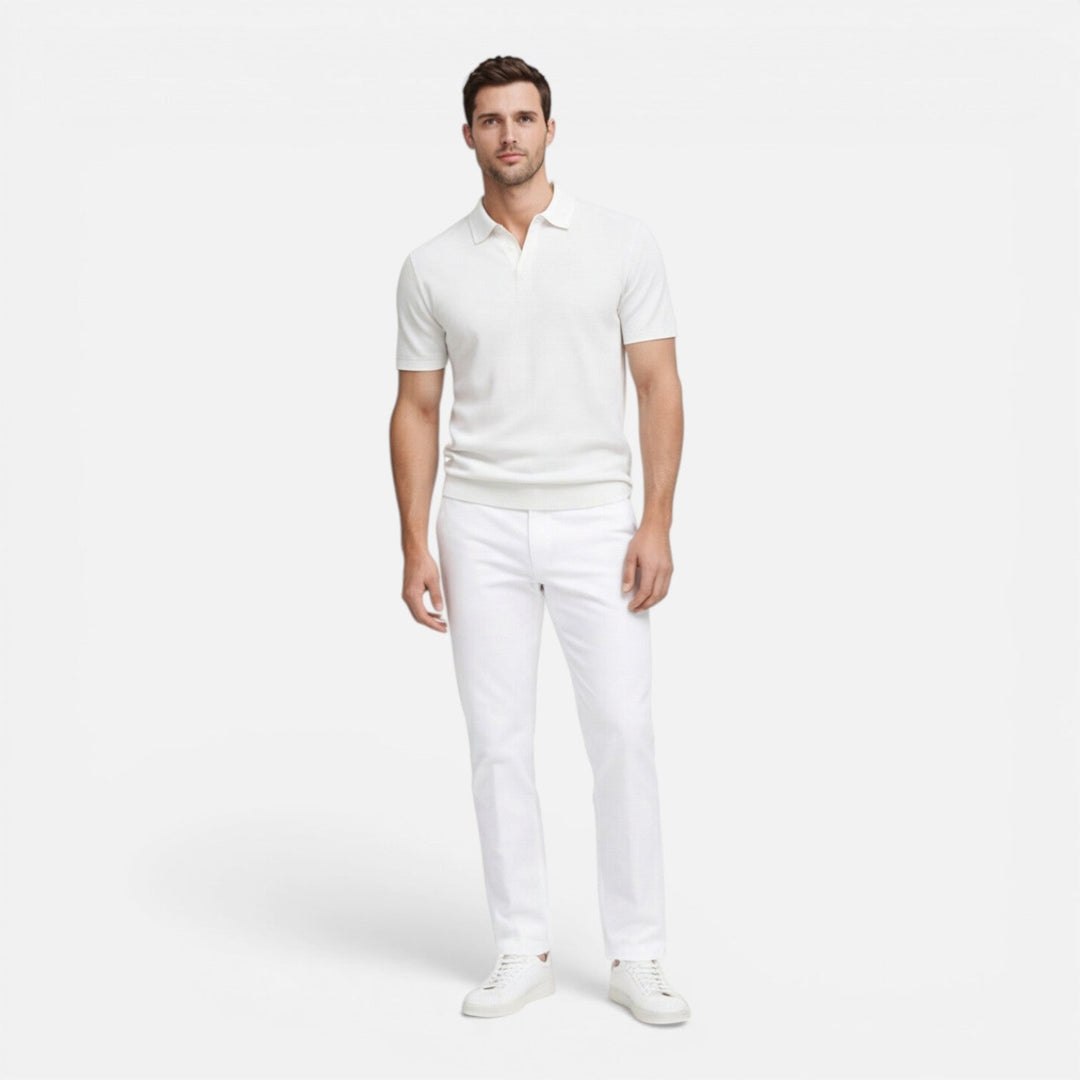 Felorro - Slim Fit Strick Polo Shirt Leicht Atmungsaktiv