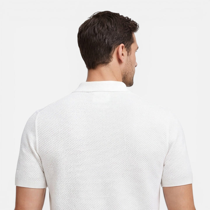 Felorro - Slim Fit Strick Polo Shirt Leicht Atmungsaktiv
