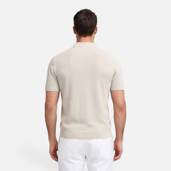 Felorro - Slim Fit Strick Polo Shirt Leicht Atmungsaktiv