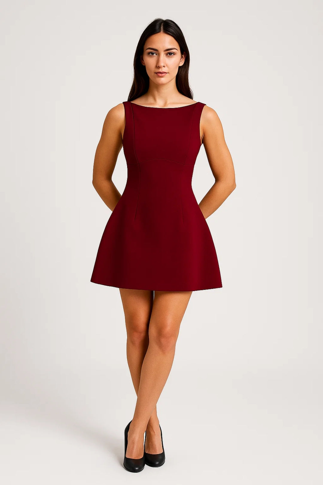 Elunéra - Ärmelloses A Linien Minikleid