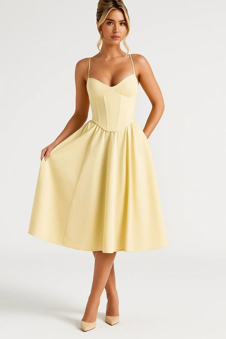 Andrea - Romantisches Midi Bustierkleid