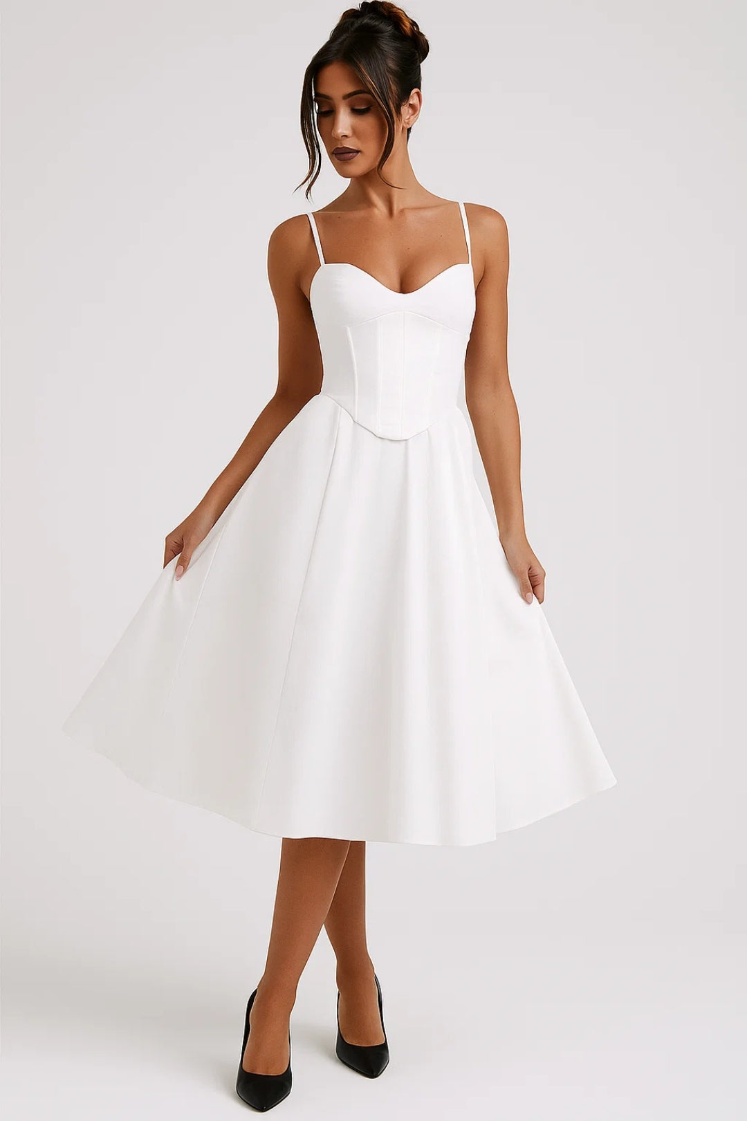 Andrea - Romantisches Midi Bustierkleid