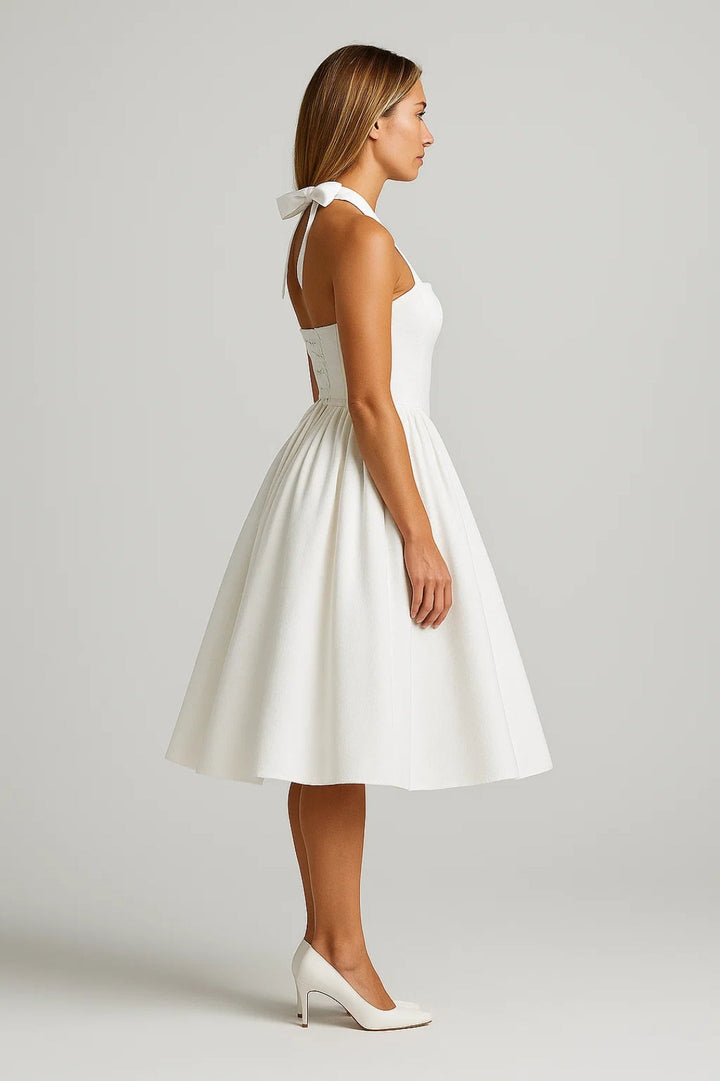 Dalia - Rückenfreies Midi Kleid Mit Voluminösem Rock