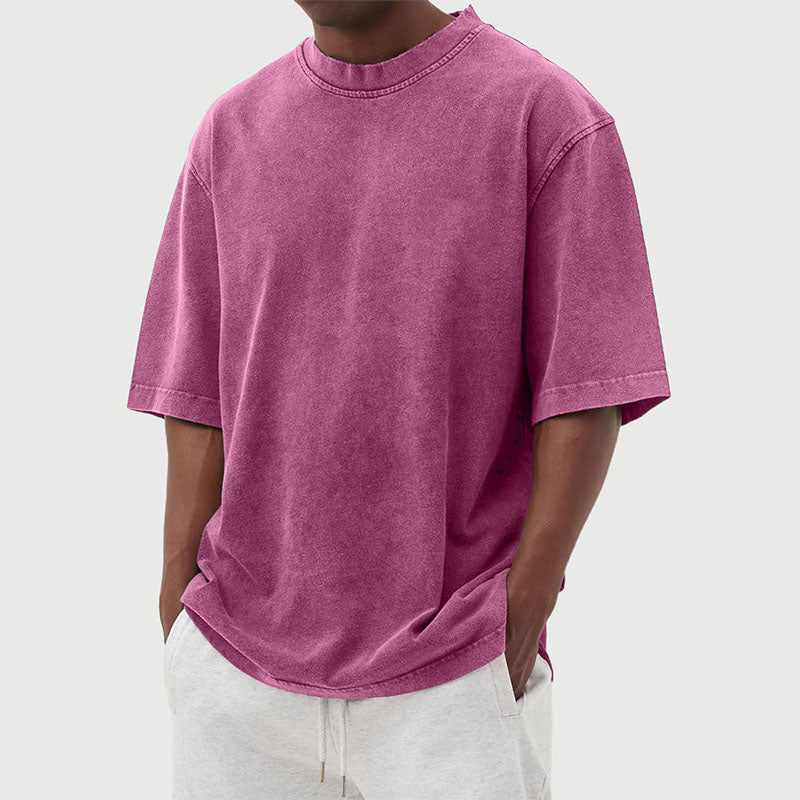 Men's cotton T-shirt with a washed look and relaxed fit