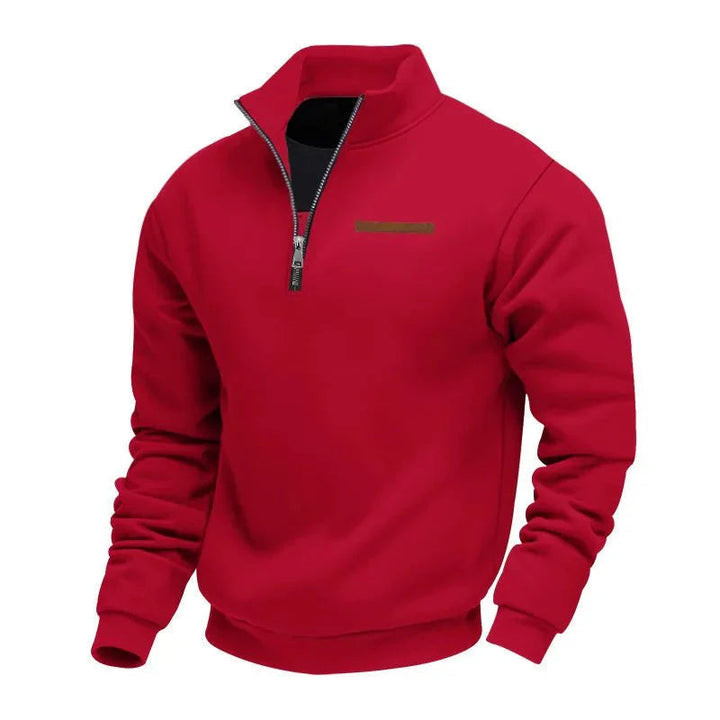 Herrenpullover mit Reißverschluss und Stehkragen