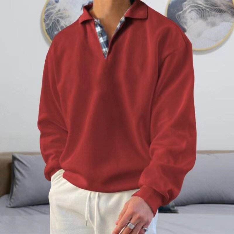 Herrenpullover mit Polokragen und bequemer Passform