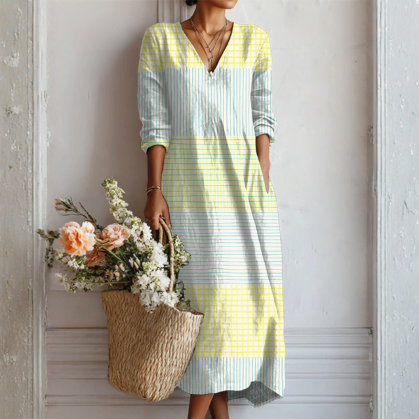 Women Casual Linen Dress Relaxed Fit with Pockets