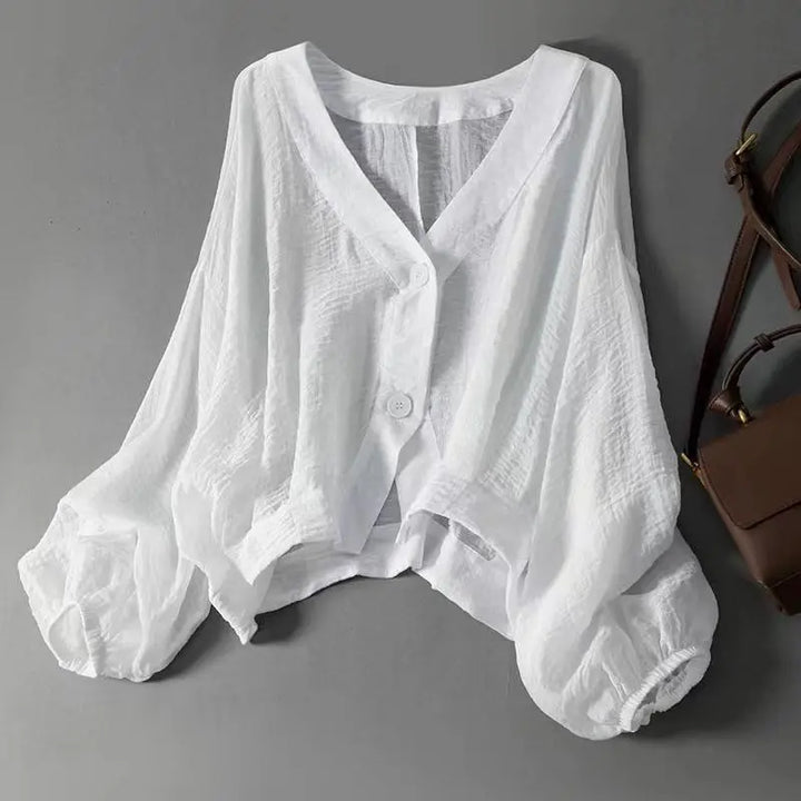 Elivara - Sommer Leinenbluse Damen