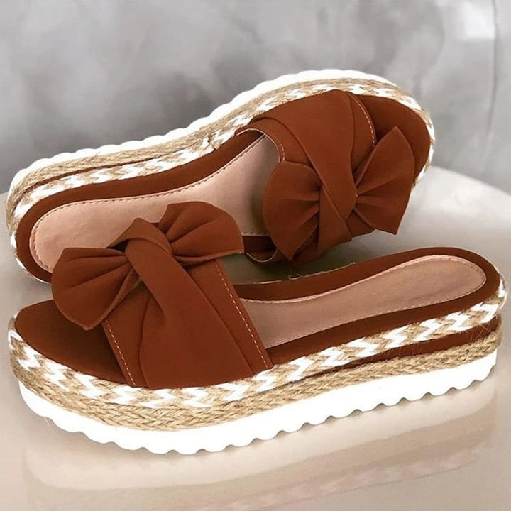 Damen Sandalen Elegant Flach Schleife Sommer - Image 2