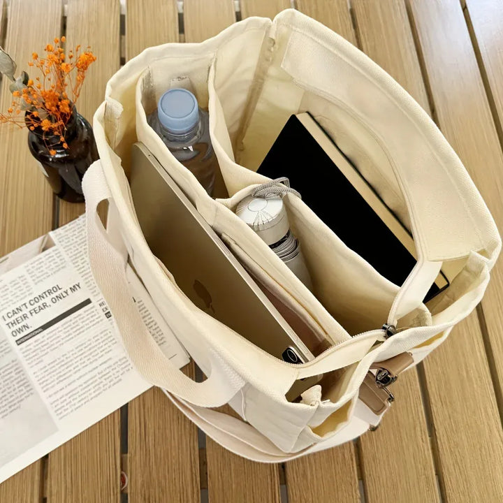 Damen Tote Bag groß Shopper Schulterriemen Zijvakken

Wait, let me apply the template correctly in German.

**Tote Bag Damen groß Shopper Schulterriemen** - Image 5