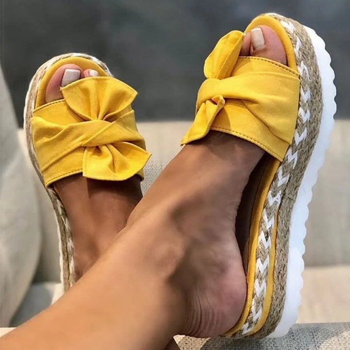 Damen Sandalen Elegant Flach Schleife Sommer - Image 10