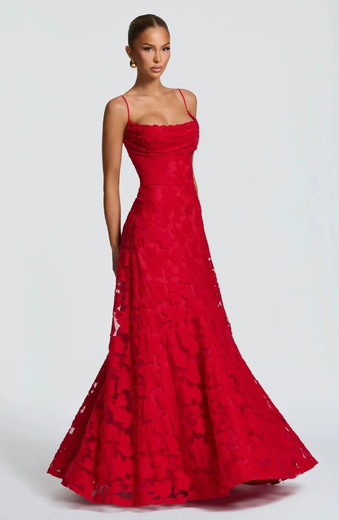 Damen Besticktes Maxi Abendkleid Blumenmuster A-Linie - Image 14