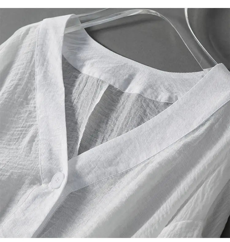 Elivara - Sommer Leinenbluse Damen