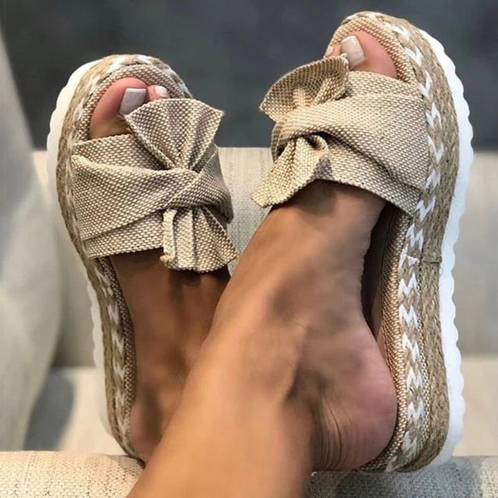 Damen Sandalen Elegant Flach Schleife Sommer - Image 11