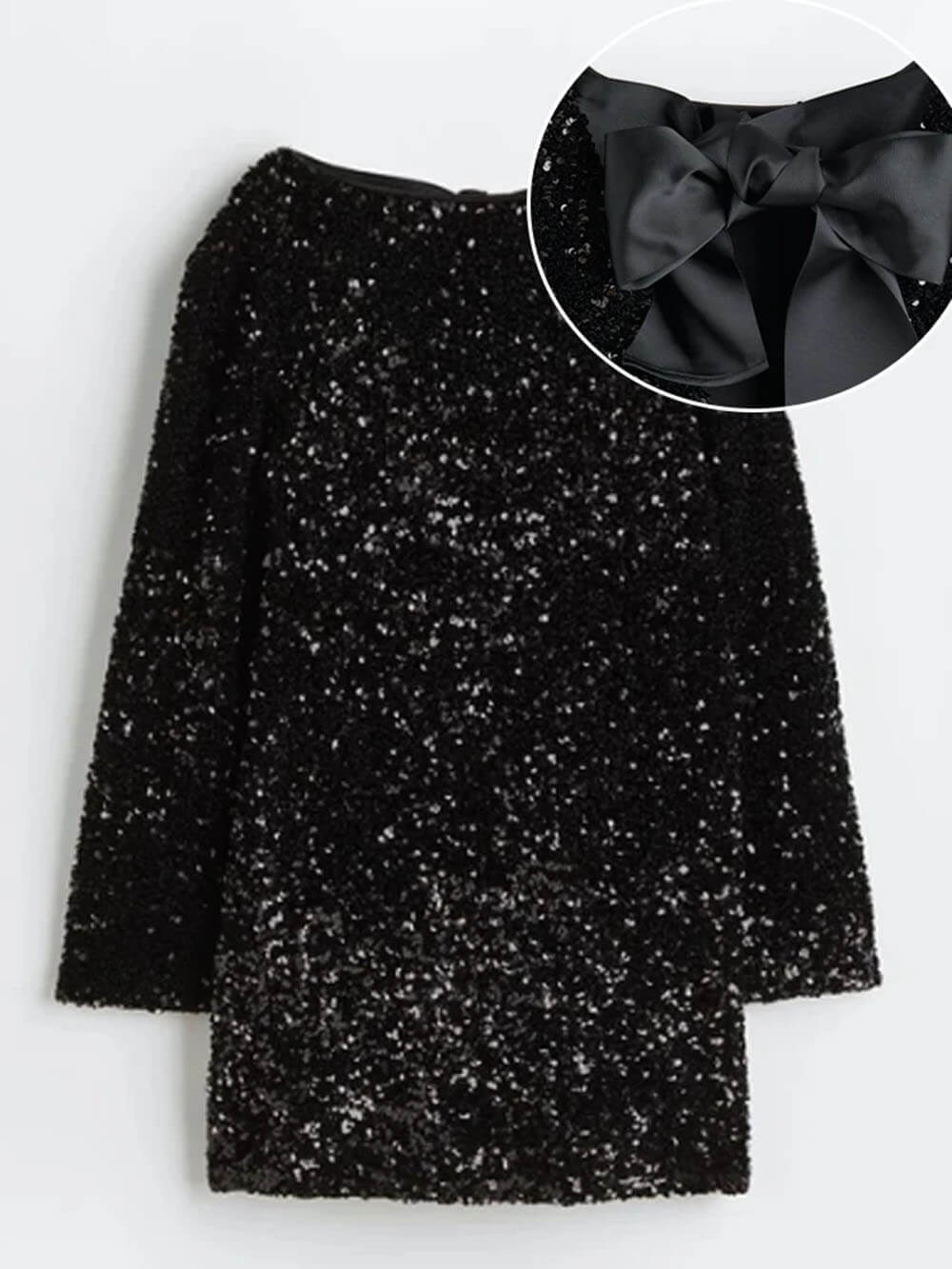 Damen Bouclé Minikleid Langarm Strukturiert - Image 14