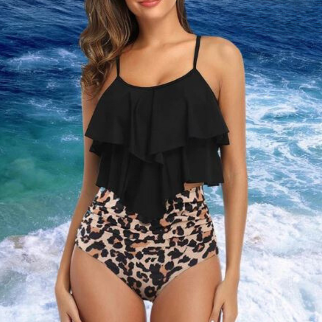 Damen Tankini Set Rüschen Hohe Taille Zweiteilig - Image 5