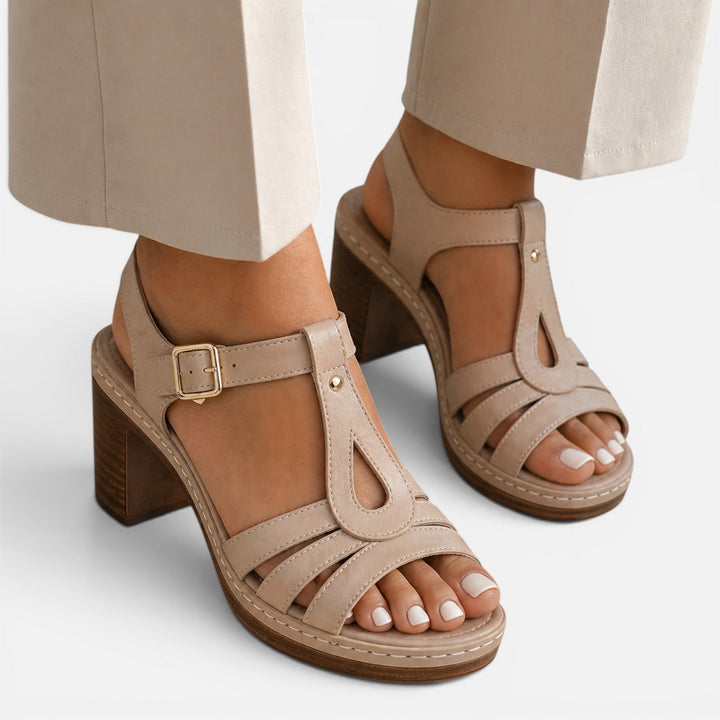 Amber - Damen Blockabsatz Sandalen Bequem Sommer