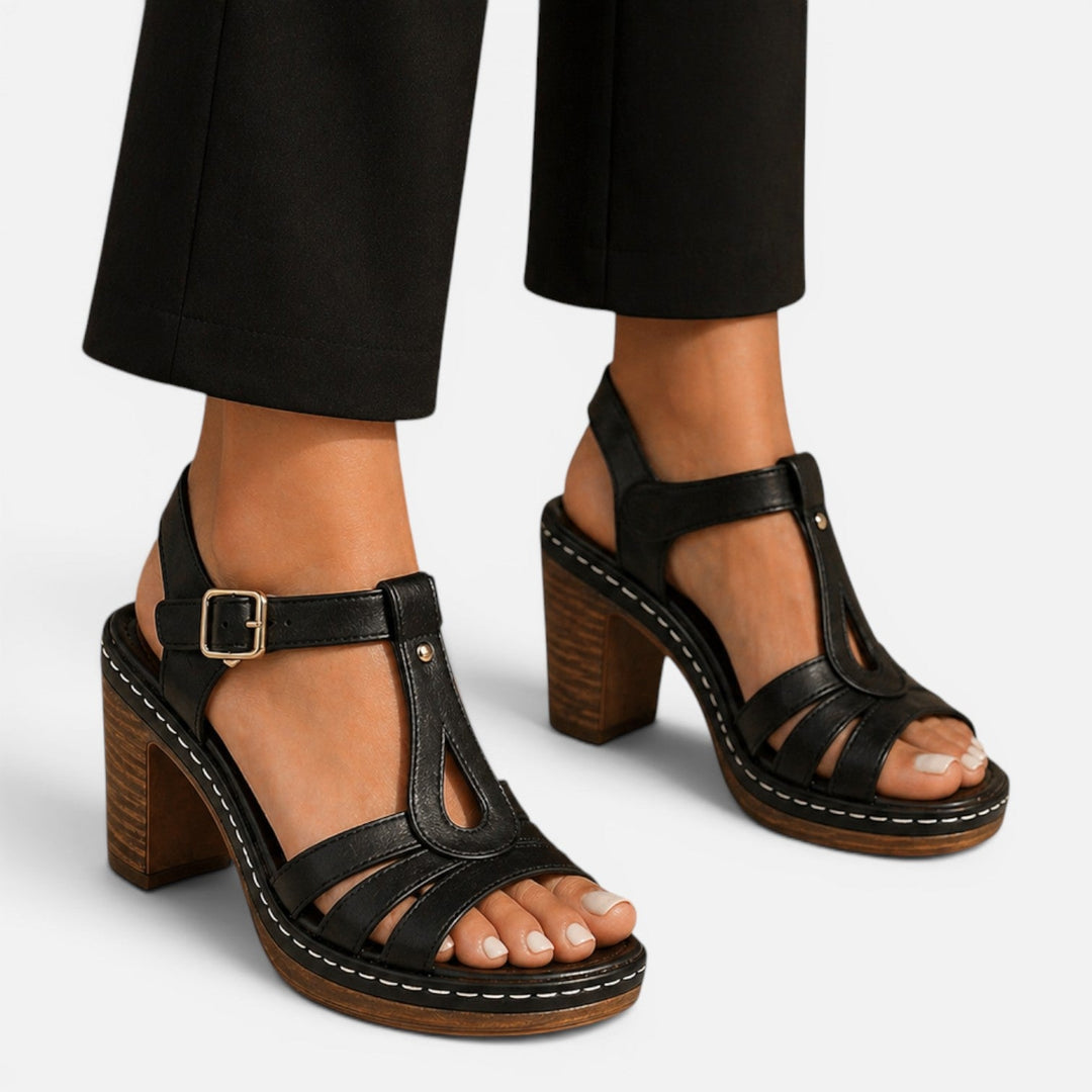 Amber - Damen Blockabsatz Sandalen Bequem Sommer
