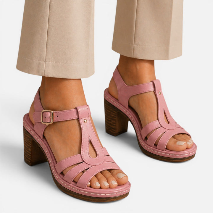 Amber - Damen Blockabsatz Sandalen Bequem Sommer