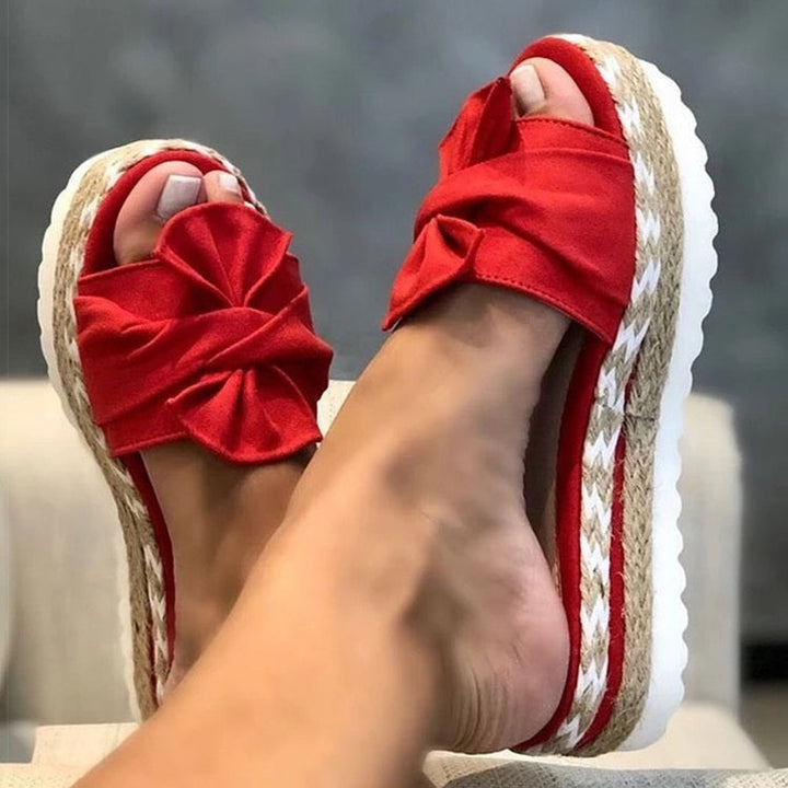 Damen Sandalen Elegant Flach Schleife Sommer - Image 9