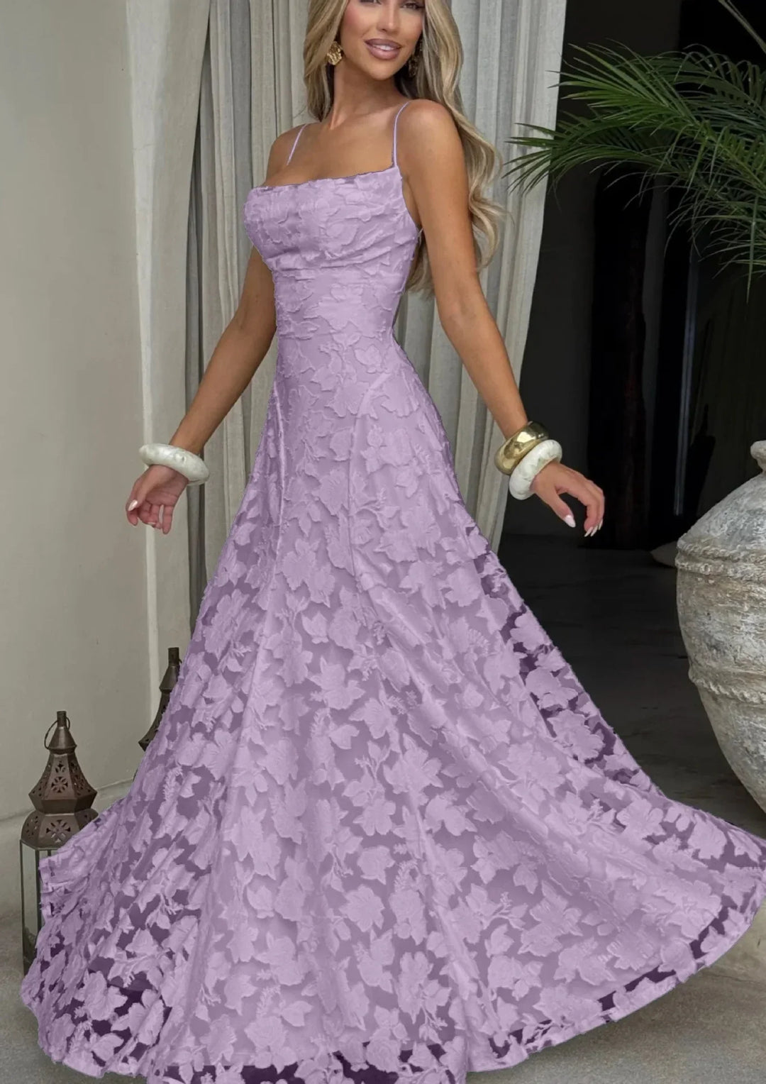 Damen Besticktes Maxi Abendkleid Blumenmuster A-Linie - Image 17