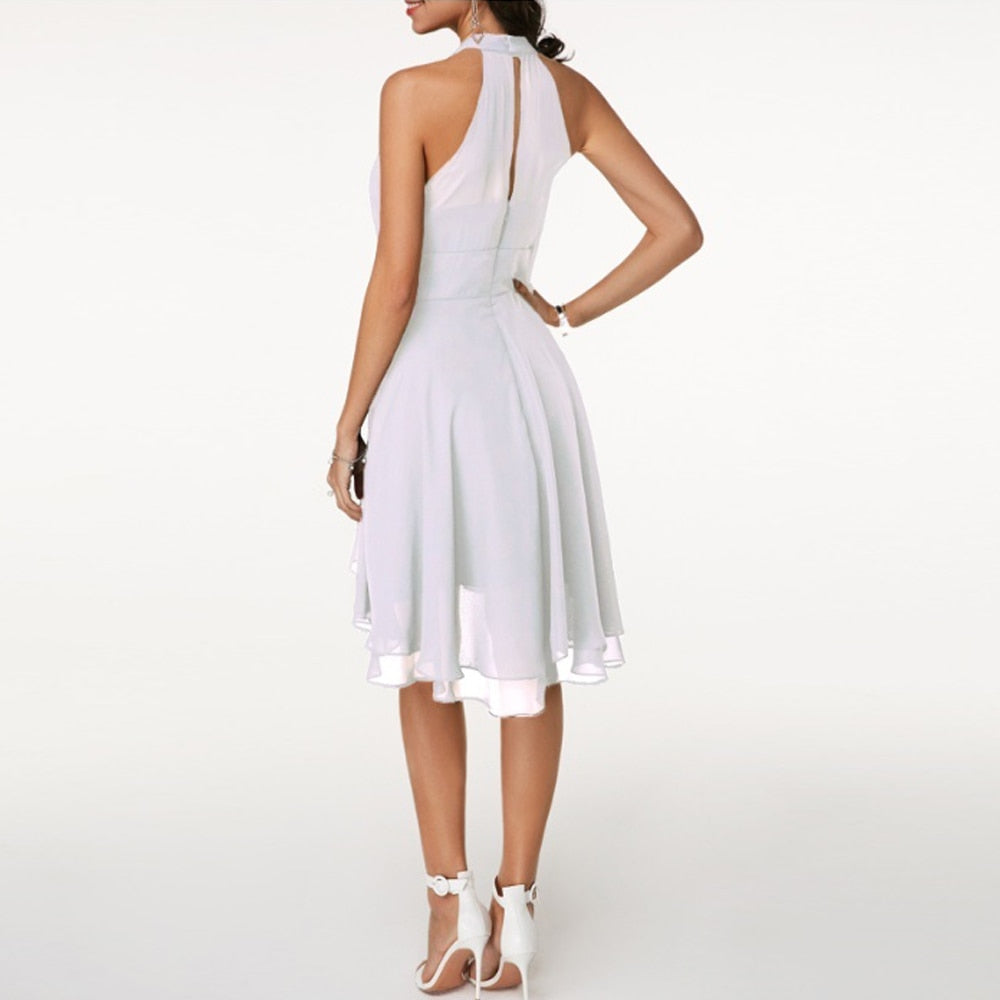 Ashira - Damen Halter Mini Abendkleid