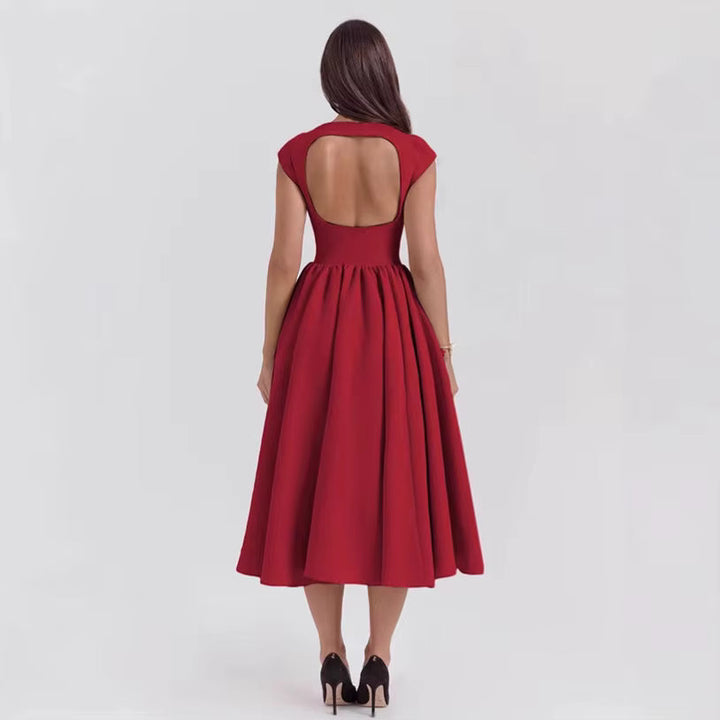 Tahlia - Midi Kleid Mit Struktur Und Cap Ärmeln